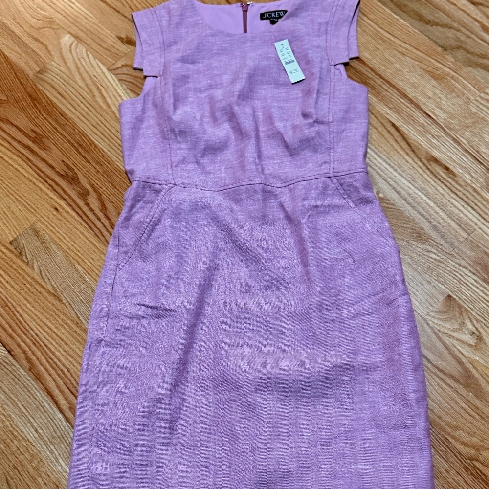 Jcrew J.Crew  New Resume Dress Pink in Stretch Linen size 12